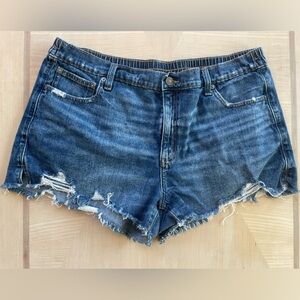 aerie Daydream Medium Washed Distressed Denim Cutoff Shorts Size XL